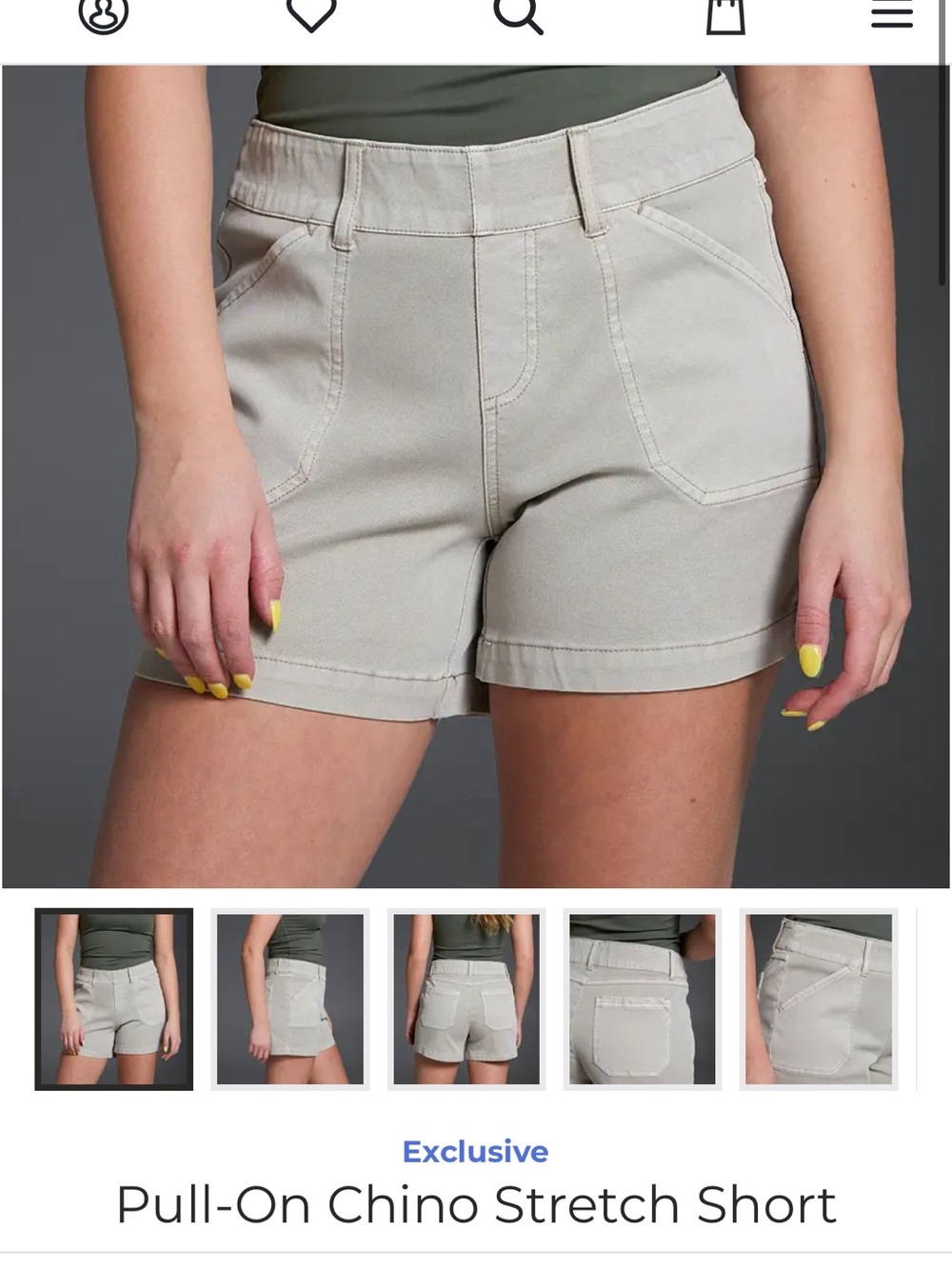 Buckle Beige Pull-On Chino Shorts